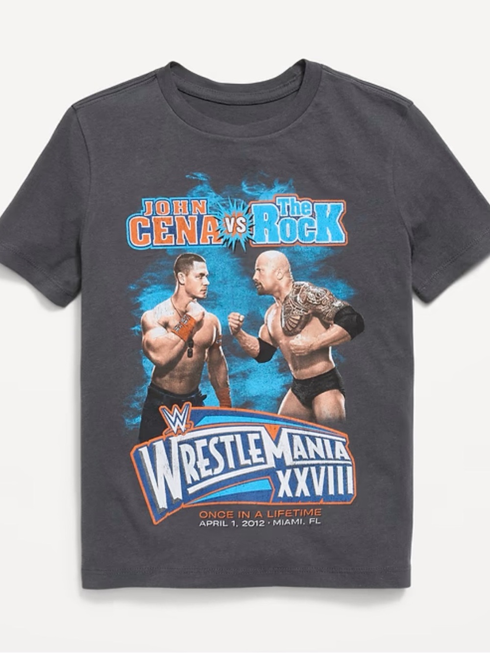 Old Navy Charcoal Kids WWE WrestleMania John Cena vs The Rock Graphic Tee